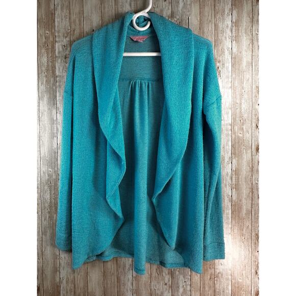 Lilly Pulitzer Sweater Cardigan S Aqua‎ Blue Draped Open Front Relaxed Fit Y2K - Picture 5 of 9